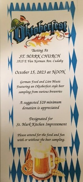 Oktoberfest 2023 at St. Mark's Lutheran Church.